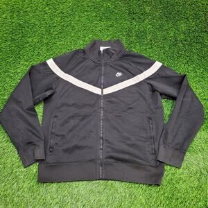 NIKE Track Jacket Large 22x25 Cropped Black